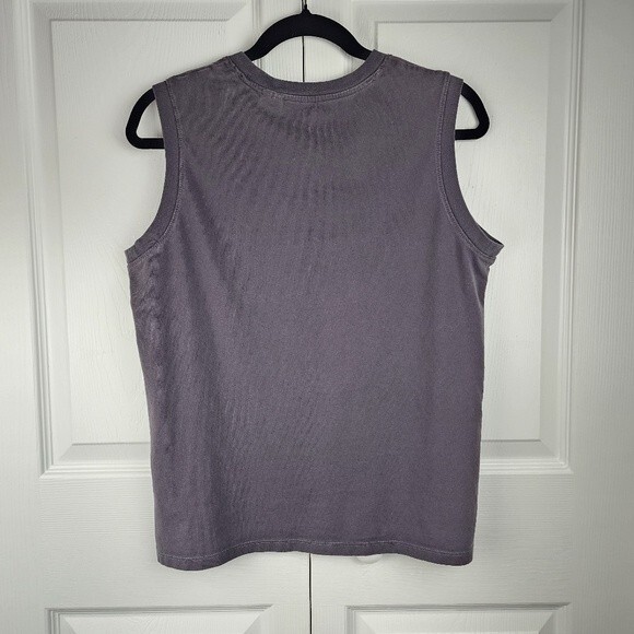 Levis Sleeveless TShirt Top Water Less Grey Charcoal Cotton Graphic Print Tank M - Picture 3 of 10